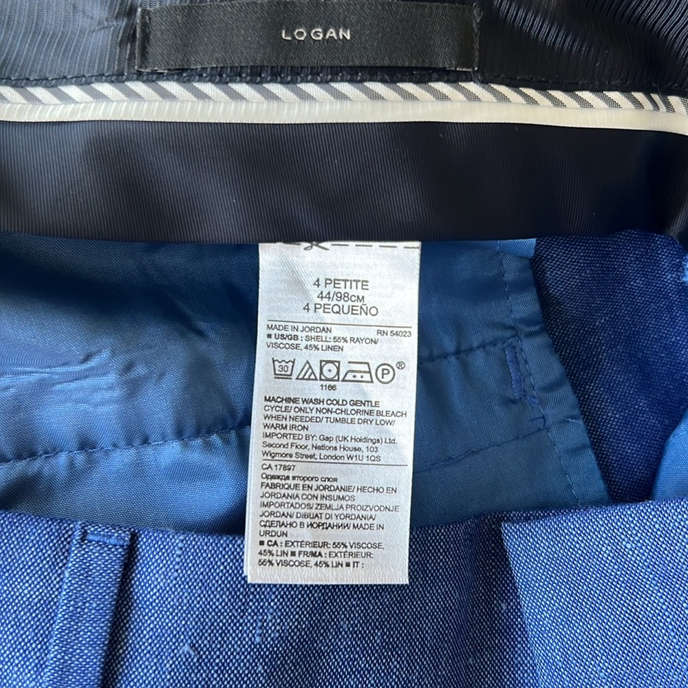 Banana Republic Logan-Fit Linen-Blend Pants Royal Blue - Picture 13 of 14